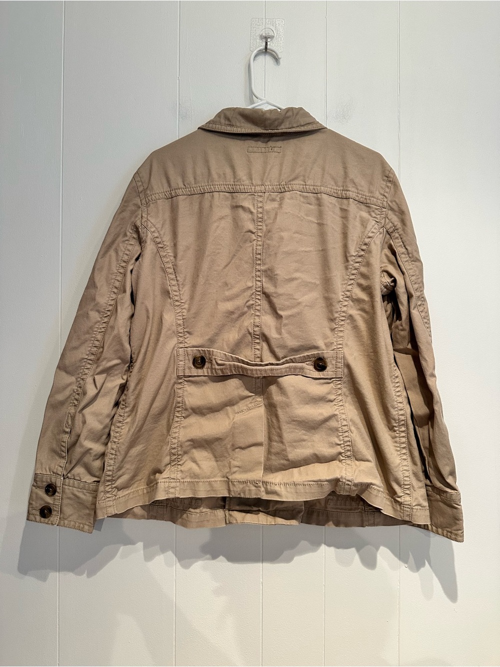 Liz Claiborne Tan Corduroy Double Breasted Utility Jacket Large Fall Cotton - Picture 8 of 9